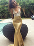 Mermaid Spaghetti Straps Satin Appliques Prom Dress LBQ2887